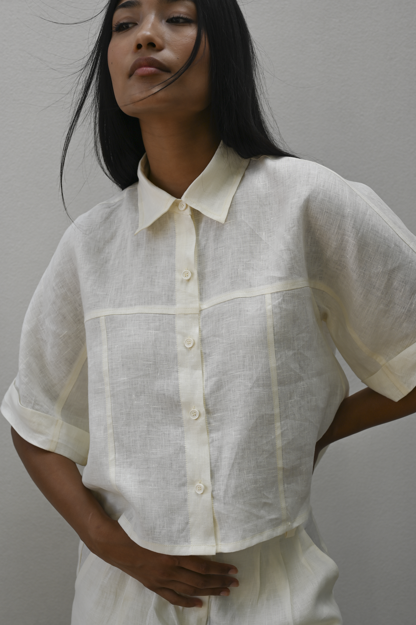 Barkha Shirt Milk Linen