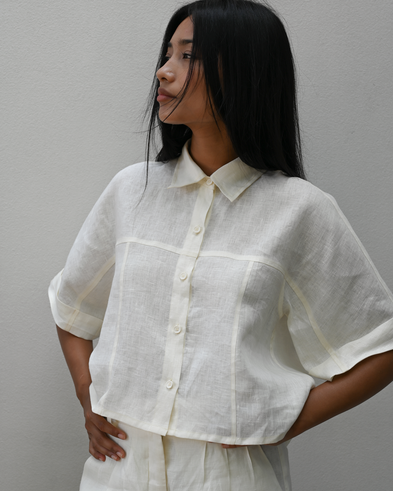 Barkha Shirt Milk Linen