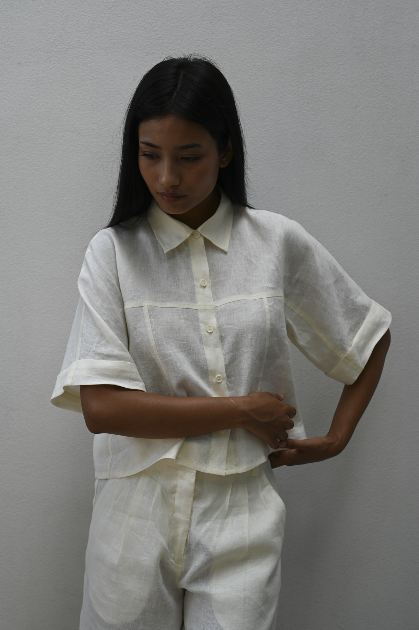 Barkha Shirt Milk Linen