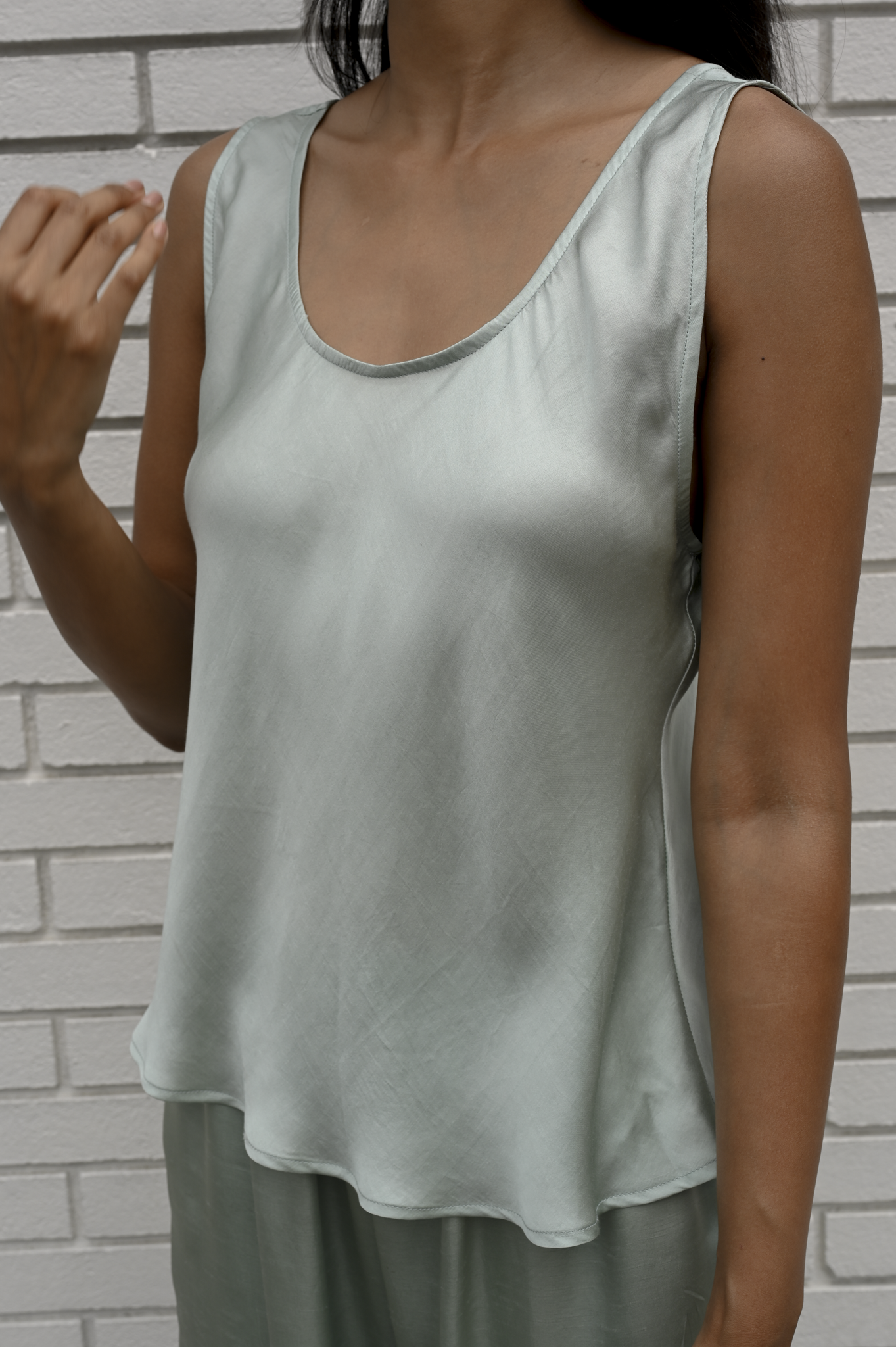 Singlet Top Mint Silk