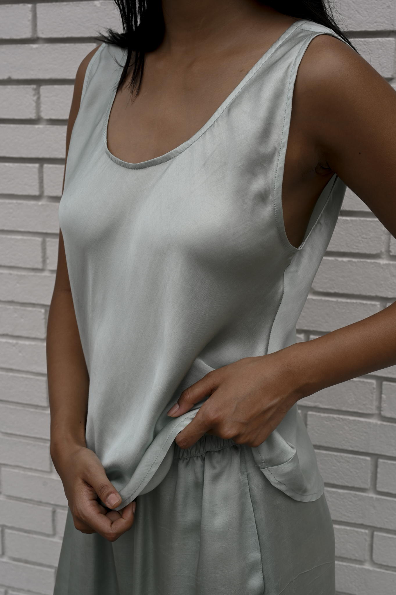 Singlet Top Mint Silk