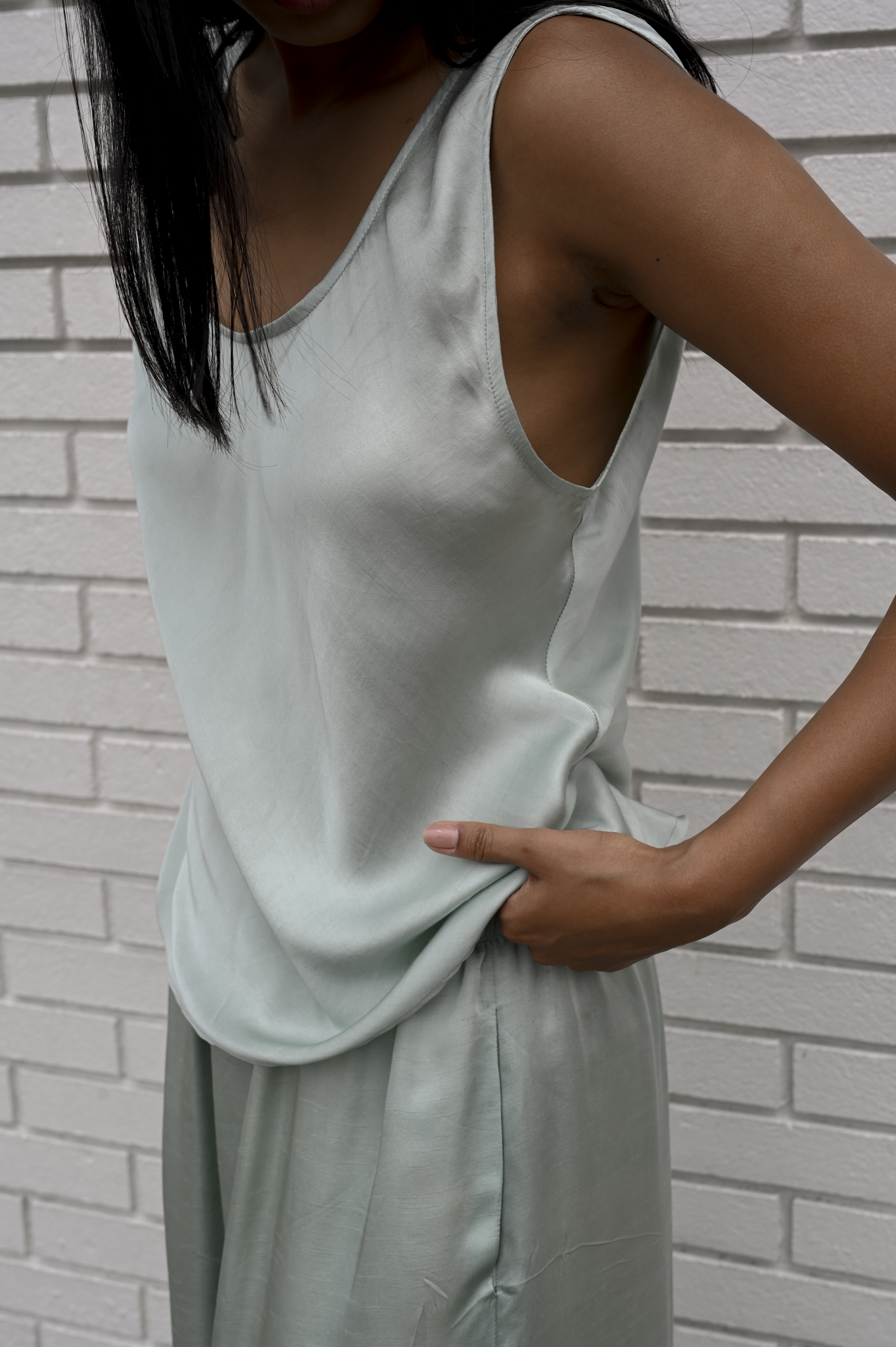 Singlet Top Mint Silk