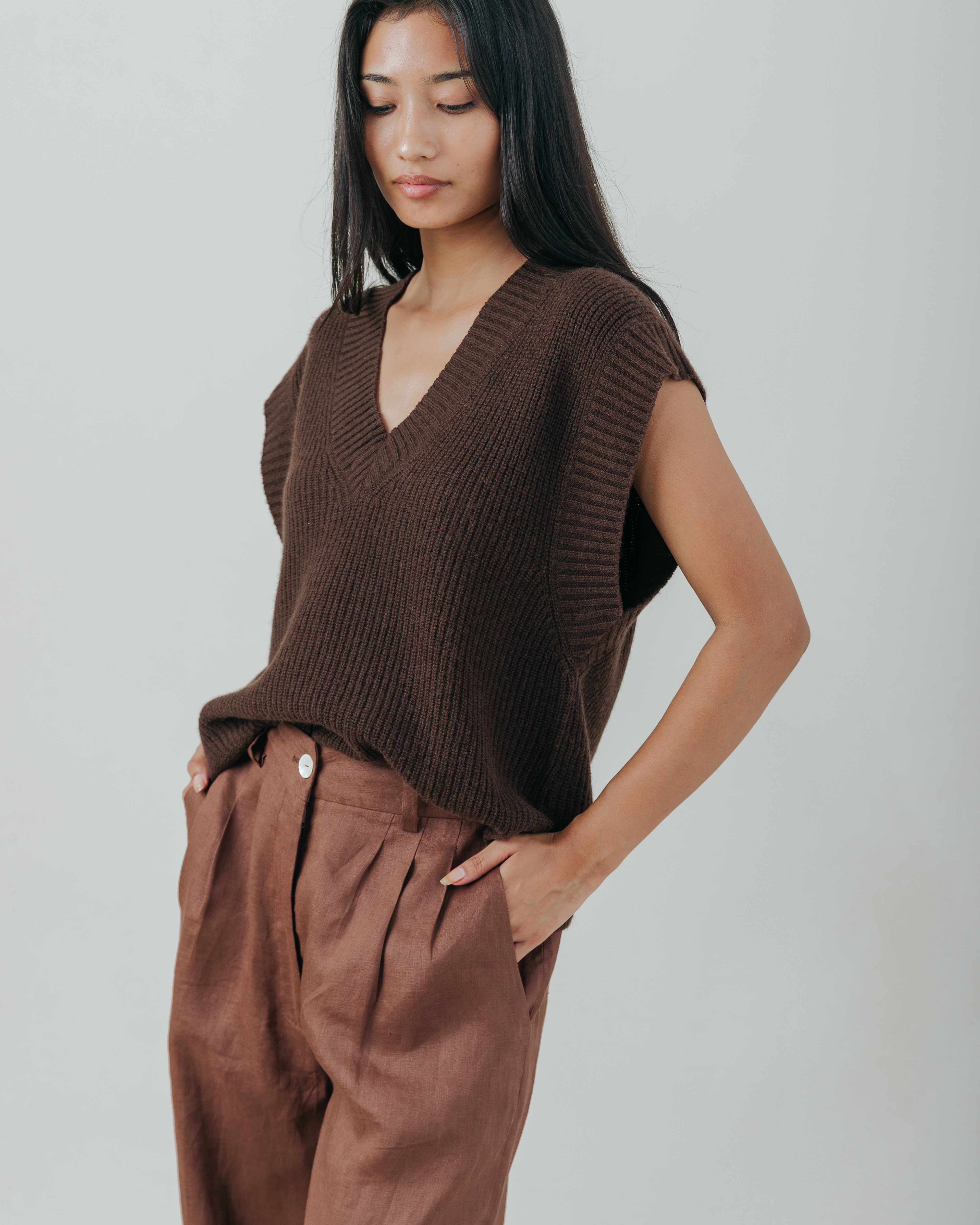 Spencer Vest Cacao Wool