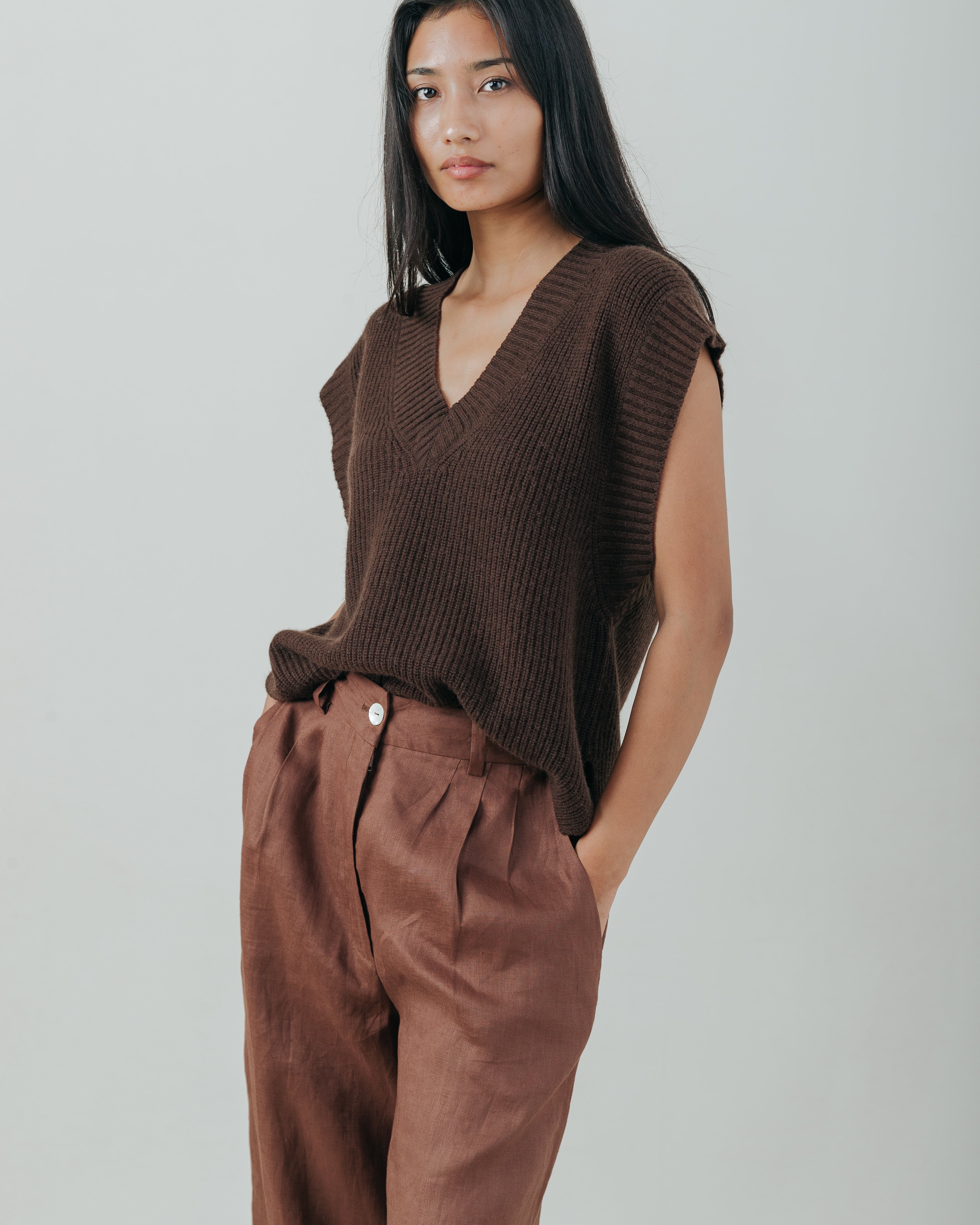 Spencer Vest Cacao Wool