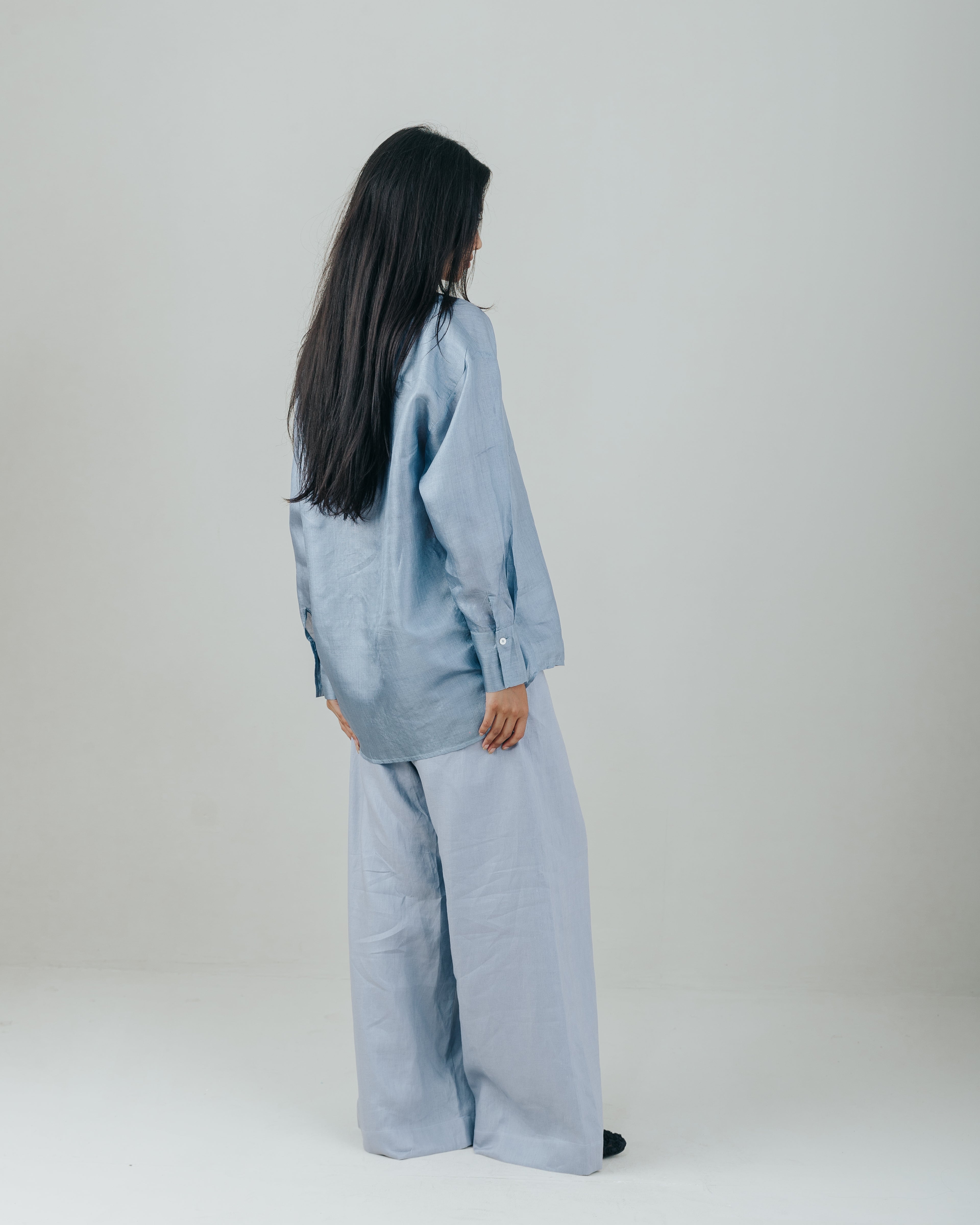 Louise Shirt Ocean Silk
