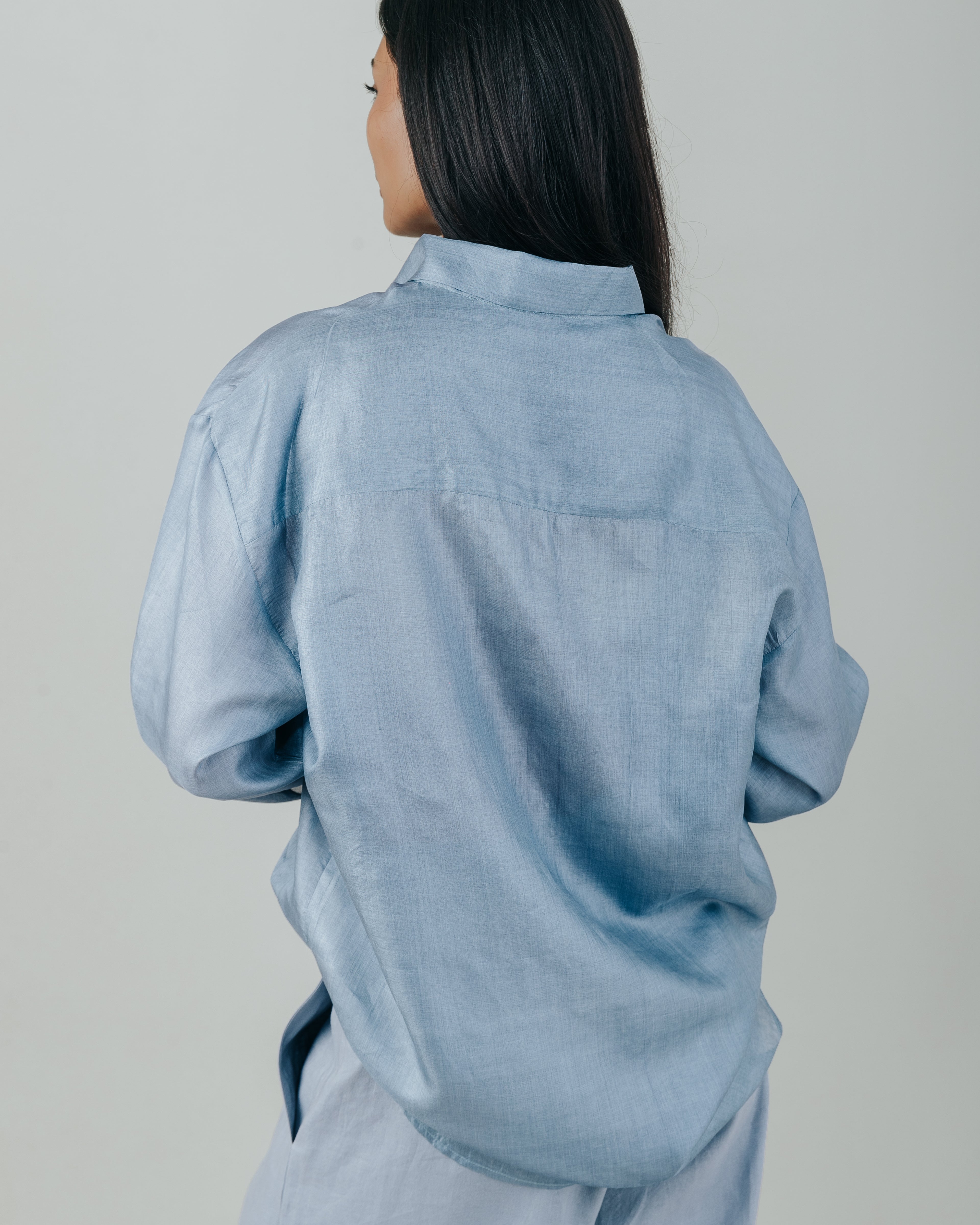 Louise Shirt Ocean Silk